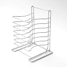American Metalcraft Pizza Rack 7-Tier, Stainless Steel, Wall-Mountable, Space-Saving Storage for Pizza Trays, and Prepped Pizzas, Restaurant and Kitchen Organization Solution, Pizza Rack Stand (2)