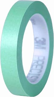 3M Precision Masking Tape, 06529, 3/4 in x 60 yds, 1 Roll, Green | Acrylic Adhesive; Adheres to Metal; Glass and Painted Surfaces
