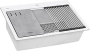 Ruvati 33-in Matte White Granite Workstation Drop-in Sink - RVG1302WH