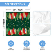 Horaldaily Cloth Napkins, Pine Tree Stars Print, Green, Set of 6
