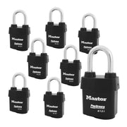 Master Lock 8 Pack / Black / 1 Keyed Padlocks