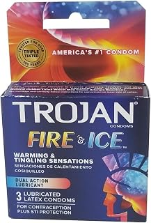 TROJAN FIRE & ICE Condoms Dual Action Lubricant 18 Pack
