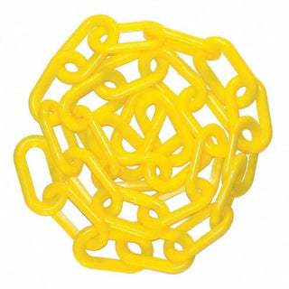 Plastic Barrier Chain by Mr. Chain – 2 in, Polyethylene, Yellow, Model 51002-50