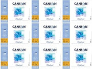 Canson Montval Watercolor Pad, 15" x 20", Cold Press, 140 lb. (300gsm), White, Tape Bound, 12 Sheets/Pad, Case of 9 Pads, 108 Sheets Total