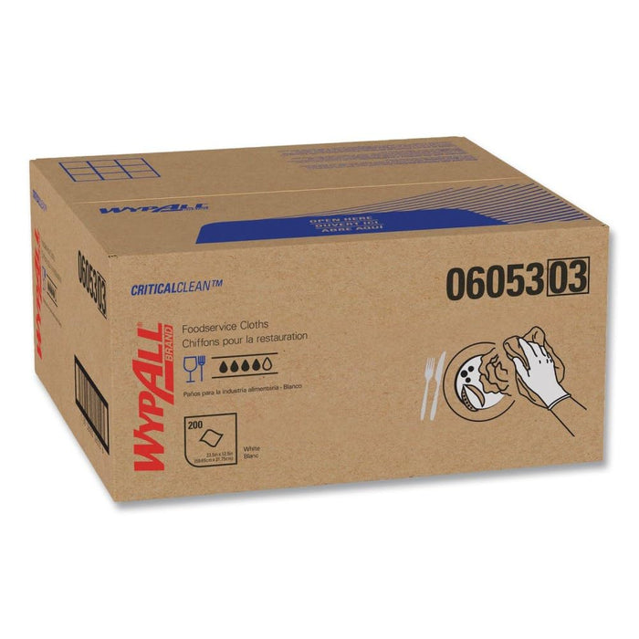 Kimberly-Clark 06053 White WYPALL X50 Foodservice Wipers, 12.5" W x 23.5" L (Pack of 200)