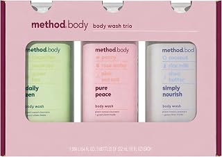 Method Body Wash Trio Gift Set – 3 Pack, Daily Zen, Pure Peace & Simply Nourish Scents, Plant-Based Body Wash, 18 fl oz Bottles