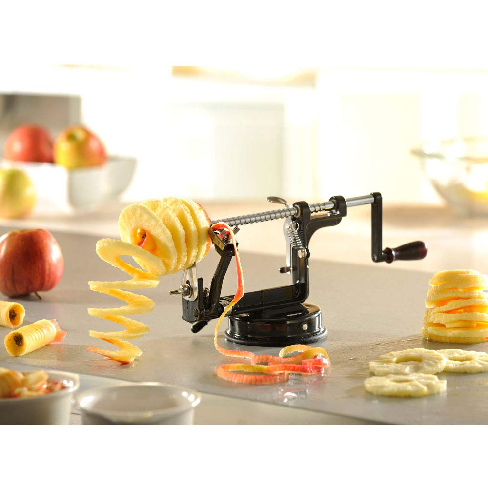Apple Peeler by GEFU – One Size, Aluminum Stainless Steel, Black/Silver, Model GF13560