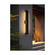 Waylen LED Outdoor Wall Sconce Black by Lighting Design – 119, Iron, Black, Model OD506W34BK