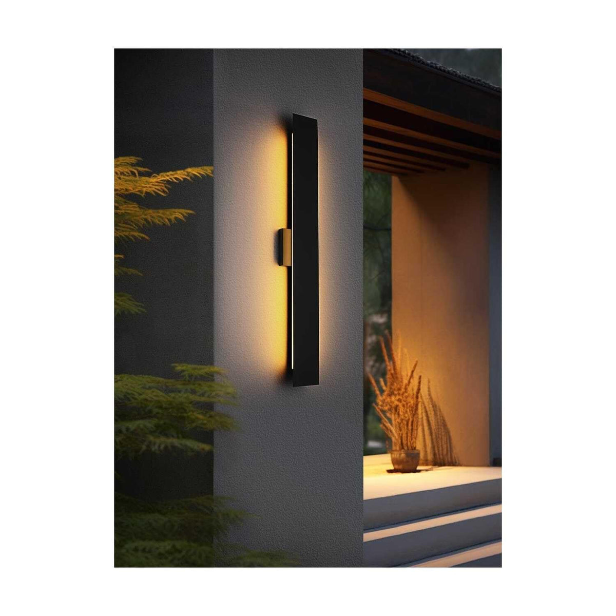 Waylen LED Outdoor Wall Sconce Black by Lighting Design – 119, Iron, Black, Model OD506W34BK