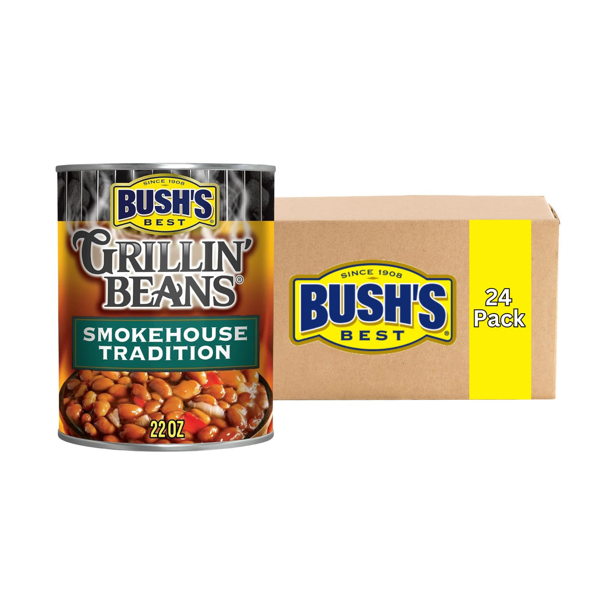 Bush's Best Smokehouse Tradition / 22 Ounce (Pack of 24) / 24 Baked Beans