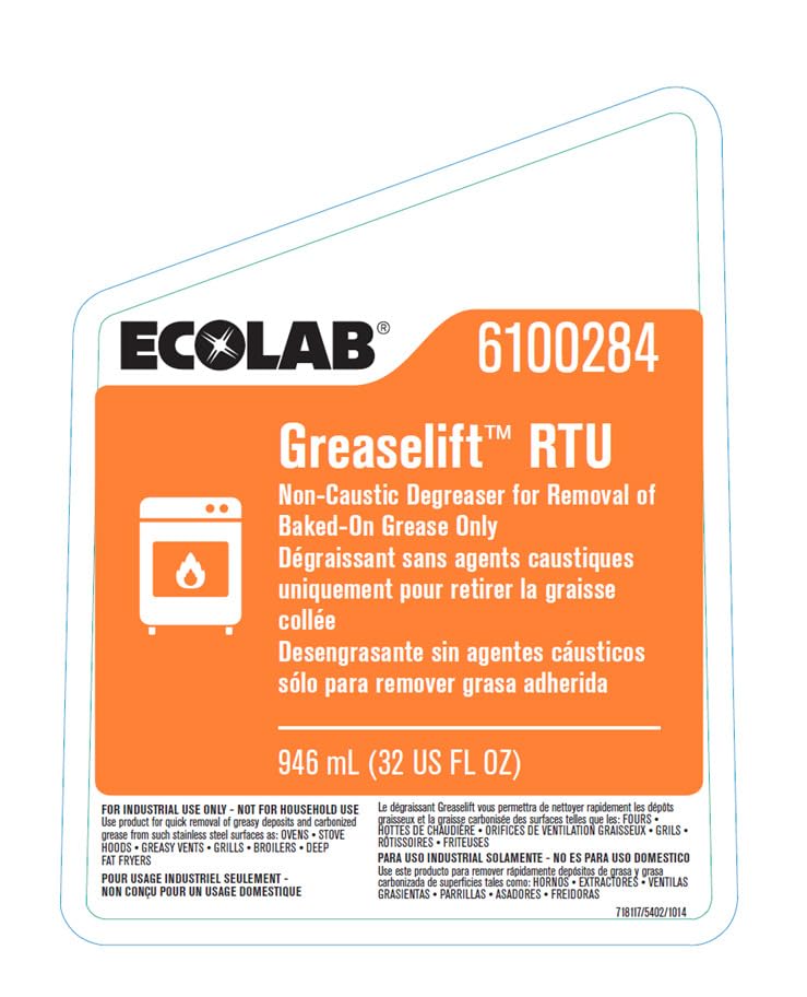 Greaselift RTU Non-Caustic Degreaser - 32 FL OZ Spray Bottle by Ecolab – 32 Fl Oz (Pack of 1), Model 6100284