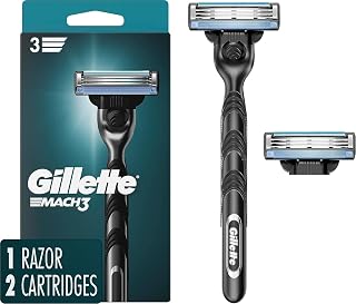 Gillette Mach3 Razor for Men, 1 Razor Handle + 2 Blade Refills
