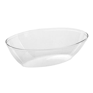 CaterLine Luau 64-Ounce Heavyweight Plastic Oval Serving Bowl, Clear (50-Count)