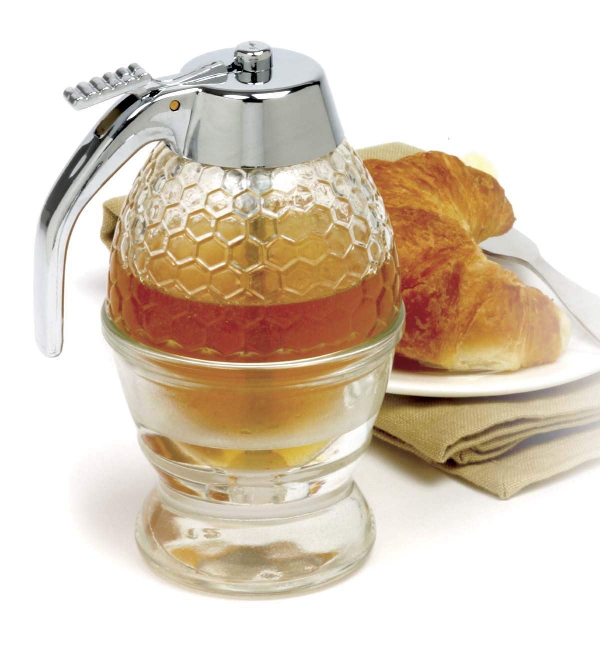 Honey/Syrup Dispenser by Norpro – 5.75in/14.5cm, 8.0 ounces, Glass, Clear