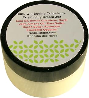 Emu Oil, Colostrum, Royal Jelly Cream, 2oz, Randalia Bee Hives