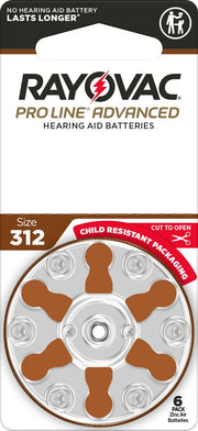 Proline Mercury-Free Hearing Aid Batteries Size 312 (48) by Rayovac – 48 Count (Pack of 1), Brown Tab, Pack of 40, Model IM312A-4ZM