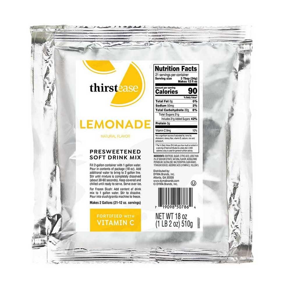 Thirst Ease Lemonade Powdered Drink Mix by Diamond Collection – 8 Ounces, Pack of 12