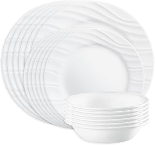 Corelle Swept 18-Piece Round Dinnerware Set, Service for 6