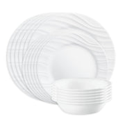 Swept 18-Piece Dinnerware Set by Corelle – 18-Piece Set, Glass, Swept, Pack of 18, Model 1153306