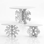 Willinglong Snowflake Cake Stand Set, 3 Sizes, White