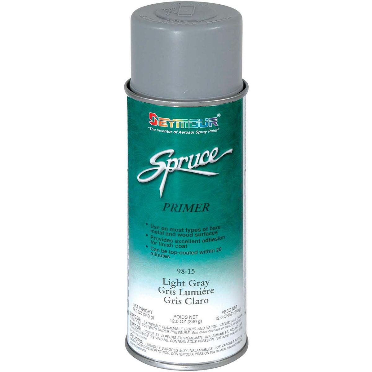 Spruce General Use Spray Paint 12 Oz. Light Gray 12 Cans/Case by Seymour – 16 oz. Aerosol Can, Light Gray, Model 98-15