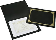 AbilityOne NSN5195770 - Gold Foil Stamped Certificate Document Cover - Black