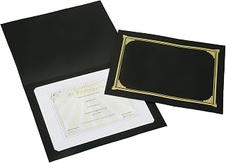 AbilityOne NSN5195770 - Gold Foil Stamped Certificate Document Cover - Black