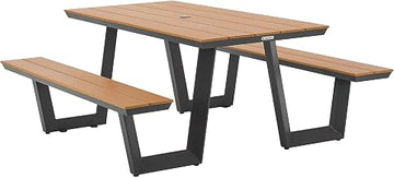 Global Industrial Urban 6'L Rectangular Picnic Table, Plastic Laminate Top