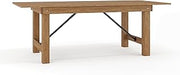 Flash Furniture Hercules Series 7' x 40" Rustic Solid Pine Folding Dining Table, Rectangular Antique Farmhouse Dining and Event Extension Table