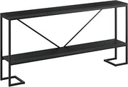 Henn&Hart 64" Modern Farmhouse Console Table, Sofa Table, Black
