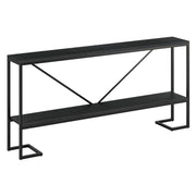 64" Modern Farmhouse Console Table by Henn&Hart – Metal, Black/Natural Black, Model 131522X