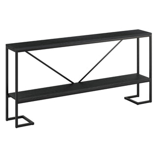 64" Modern Farmhouse Console Table by Henn&Hart – Metal, Black/Natural Black, Model 131522X