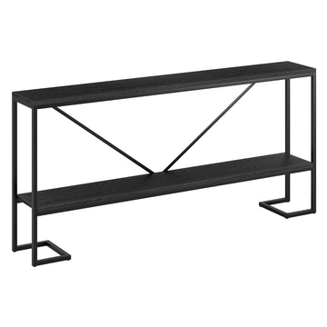 64" Modern Farmhouse Console Table by Henn&Hart – Metal, Black/Natural Black, Model 131522X