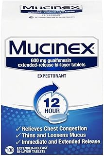 Mucinex 12 Hr Chest Congestion Expectorant, Tablets, 100ct (Pack of 3)