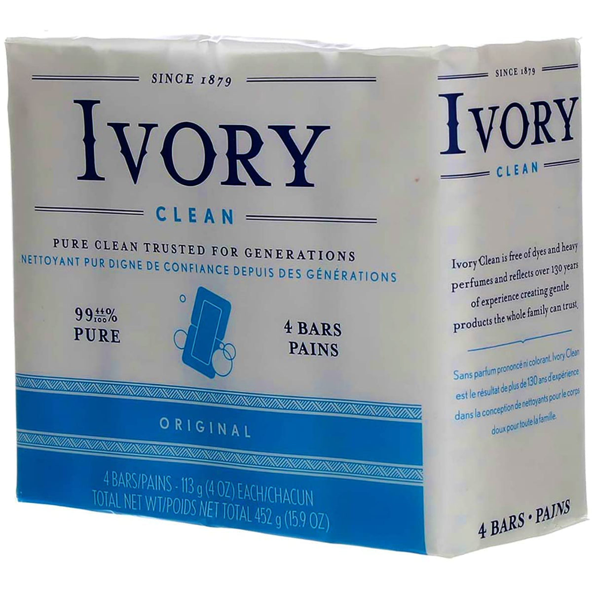 Soap Bars Original - 4 ea. by Ivory – 4 Ounce per bar (8 Count), Ivory, Pack of 2, Model U037000827573-1