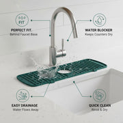 Silicone Splash Guard Mat by Generic – 13.78 x 5.71 x 0.59 in, Silicone, Green, Model J2026K08W16A0810120Z5TIJ