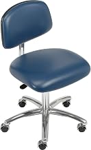 Global Industrial Clean Room Chair, Vinyl, Imperial Blue, Armless, Mid Back