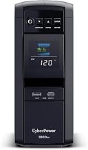 CyberPower CP1000PFCLCDTAA PFC Sinewave UPS System, 1000VA/600W, 10 Outlets, AVR, Mini Tower, TAA Certified