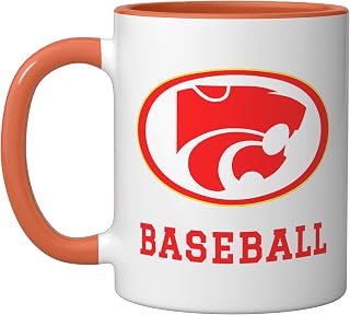 Carlisle High School Wildcats Baseball Ceramic Mug, Orange/White, 11oz