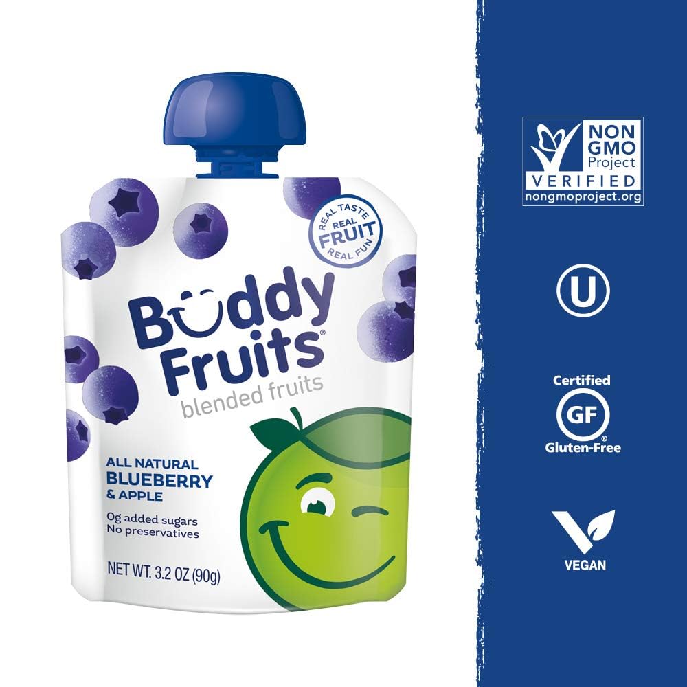 Buddy Fruits Blueberry / 3.2 Ounce (Pack of 18) / 1 Applesauce