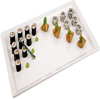 Aps Paderno World Cuisine White Melamine Platter, 1/2 Hotel Pan Size