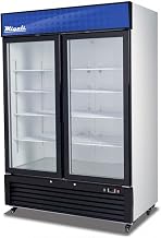 Migali C-49RM-HC Two Glass Door Merchandiser Refrigerator, 49 cu/ft, Beverage Display Cooler, LED Lights, Strong Casters, Digital Temperature Controller Display, Door Locks