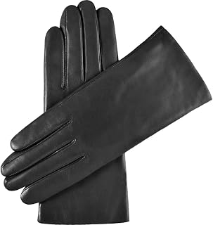 Fratelli Orsini Winter Gloves Isabella Black for Women - Lambskin Leather Gloves cashmere lining & touchscreen - color Black
