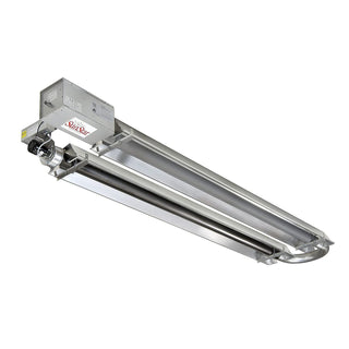 SunStar Propane Heater Infrared Vacuum Compact U-Tube by GUM – 122"L x 18"W x 8"H, Cast Iron Burner / Aluminum Reflectors, Model SIR25-15-L5