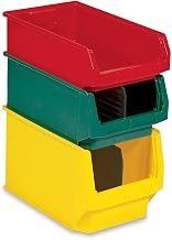 Quantum Magnum Plastic Stackable Storage Bin, 12-3/8 x 19-3/4 x 5-7/8, Yellow - Lot of 6