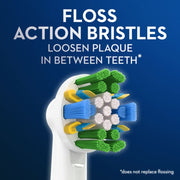 FlossAction Electric Toothbrush Replacement Brush Heads Refill by Oral-B – 2 Count (Pack of 1), Nylon, White