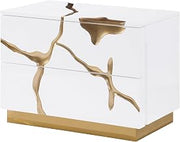 Trevello Modern Contemporary High-Gloss Lacquered Right Nightstand - White