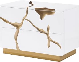 Trevello Modern Contemporary High-Gloss Lacquered Right Nightstand - White
