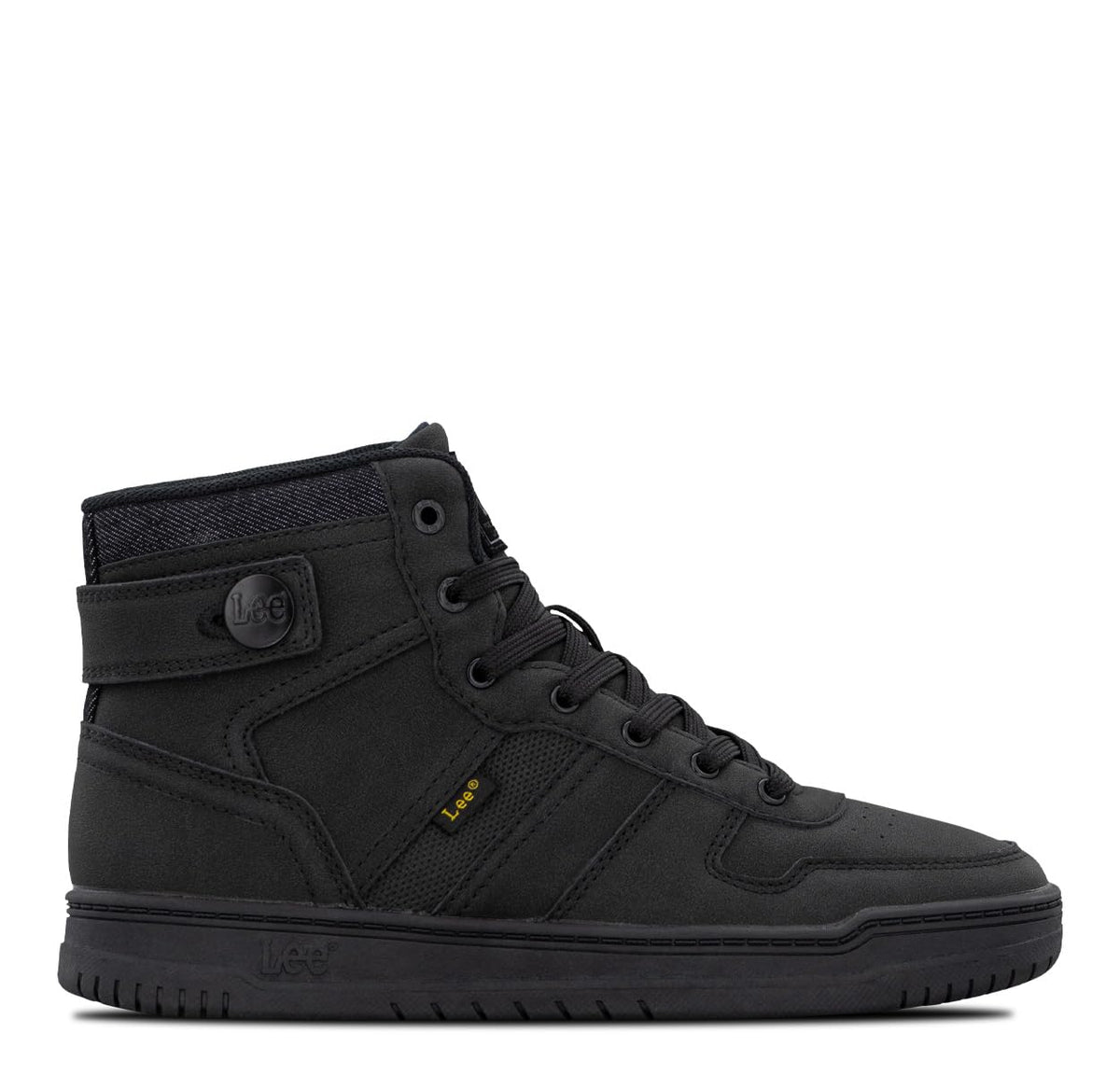 Kid's Noah High-Top Retro Sneaker by Lee – Black Mono, Model GP00058-9800