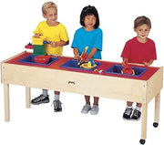 Jonti-Craft 0885JC 3 Tub Sensory Table, 24" Height, Brown